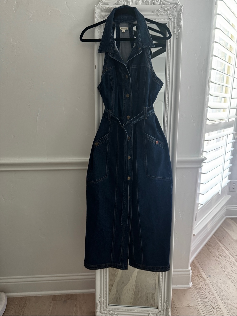 Pilcro Dark Blue Denim Halter Dress with Belt - Picture 4 of 10